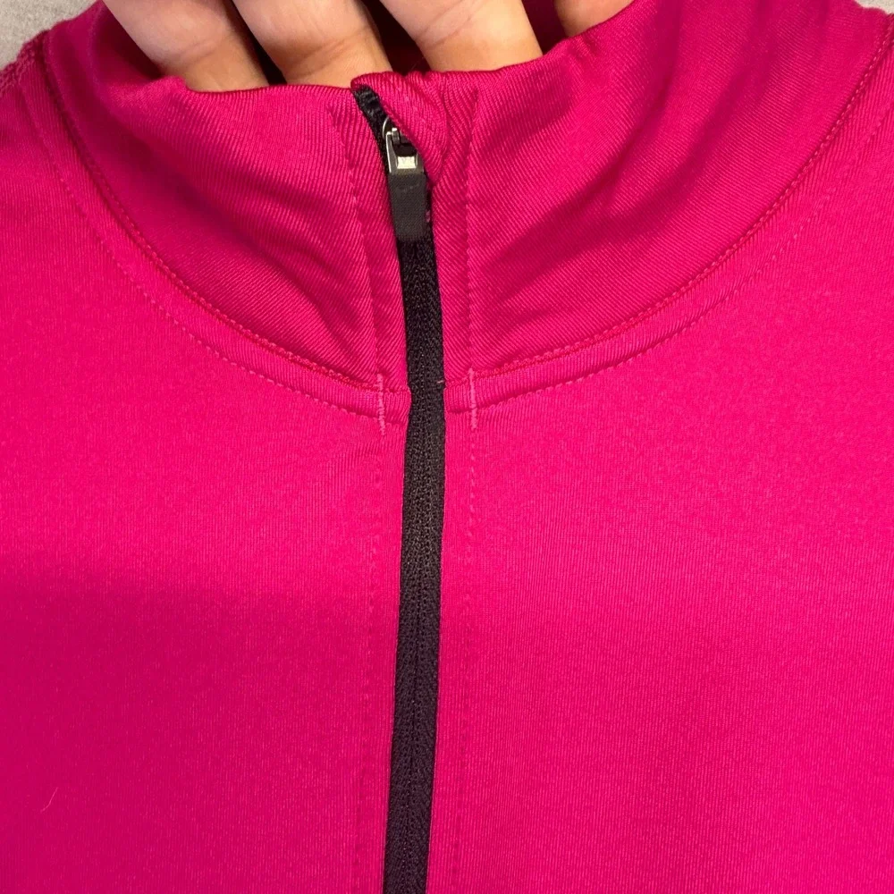 Nike Pro Dri-FIT Pullover Womens M Pink El Salvador Poly 1/2 Zip Thumbhole Top